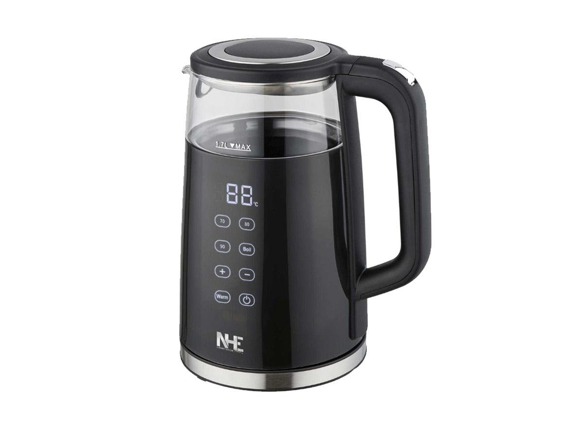 NHE Digital Glass Kettle - 1.7L - 2200W - Black - Zayoom