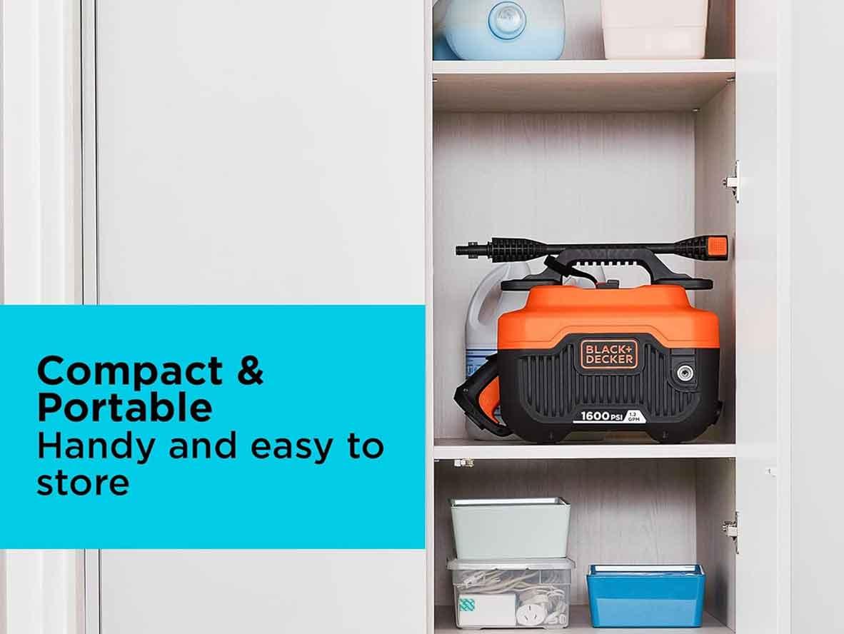 BLACK+DECKER Horizontal Pressure Washer 110 bar/1600 PSI - 1300W - Zayoom