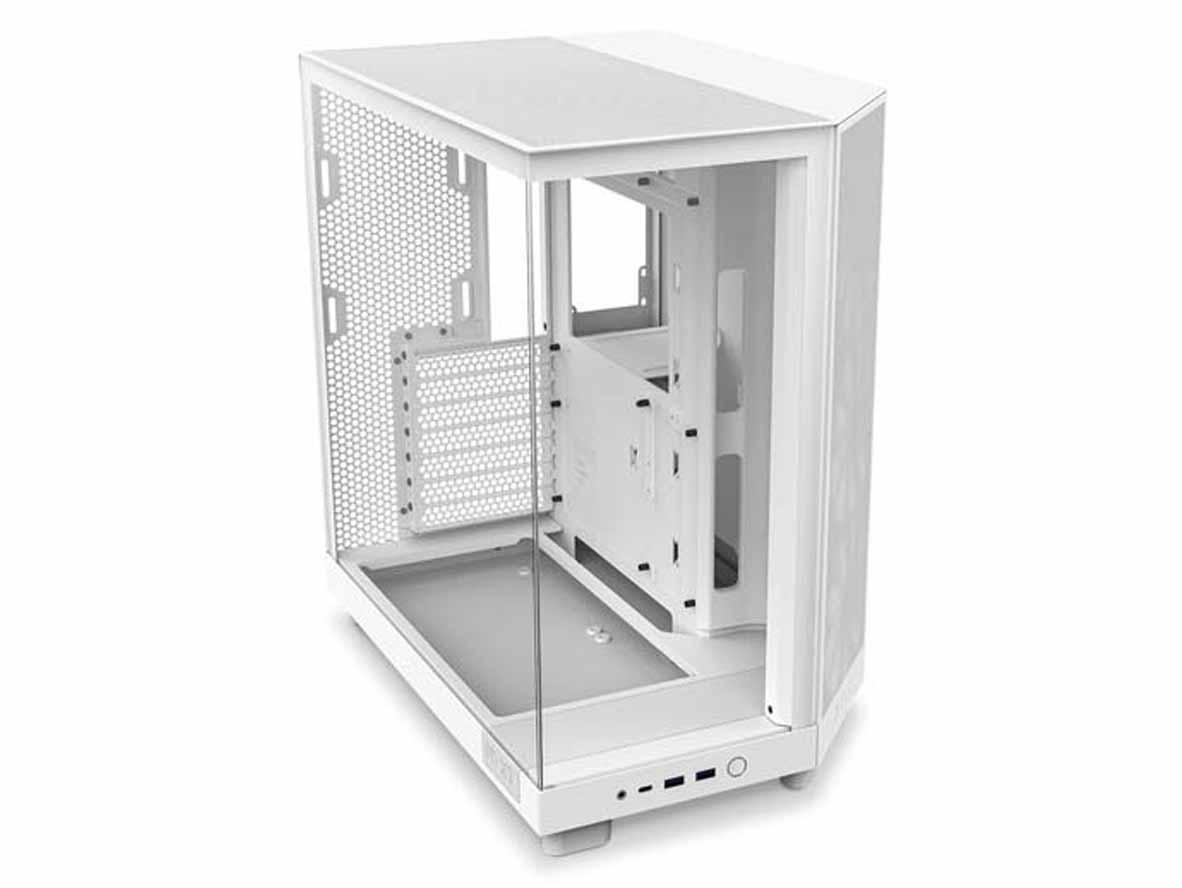 NZXT H6 Flow Compact Dual-Chamber ATX Mid Tower Case - White - Zayoom