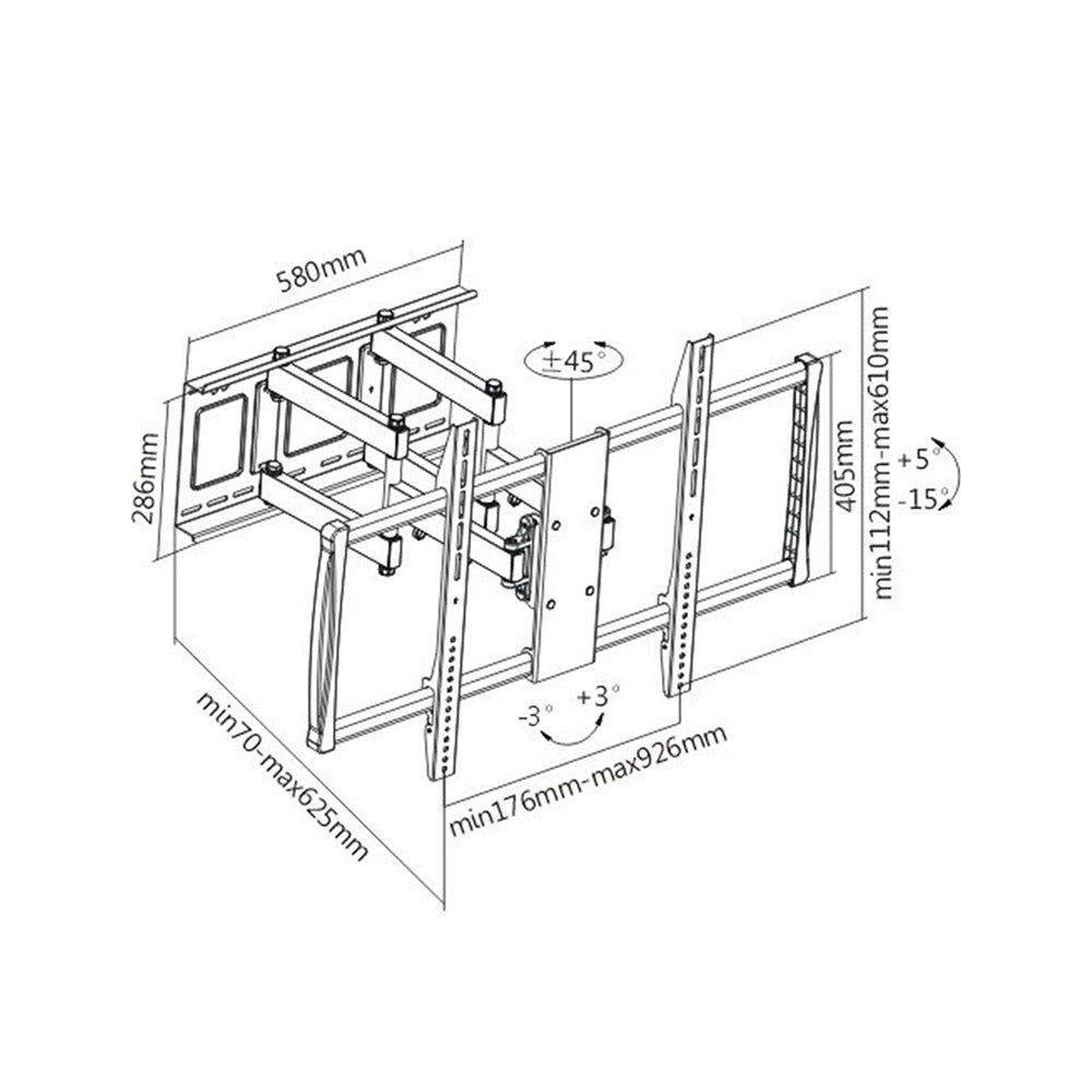 Orca Moveable Wall Bracket For 60 To 100 Inch TV - Zayoom