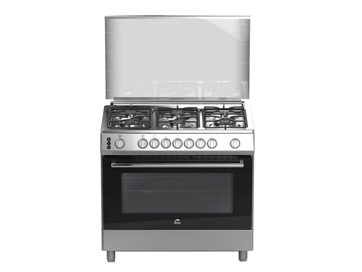 Orca Gas Cooker 5 Burners 90x60cm - Inox - Zayoom