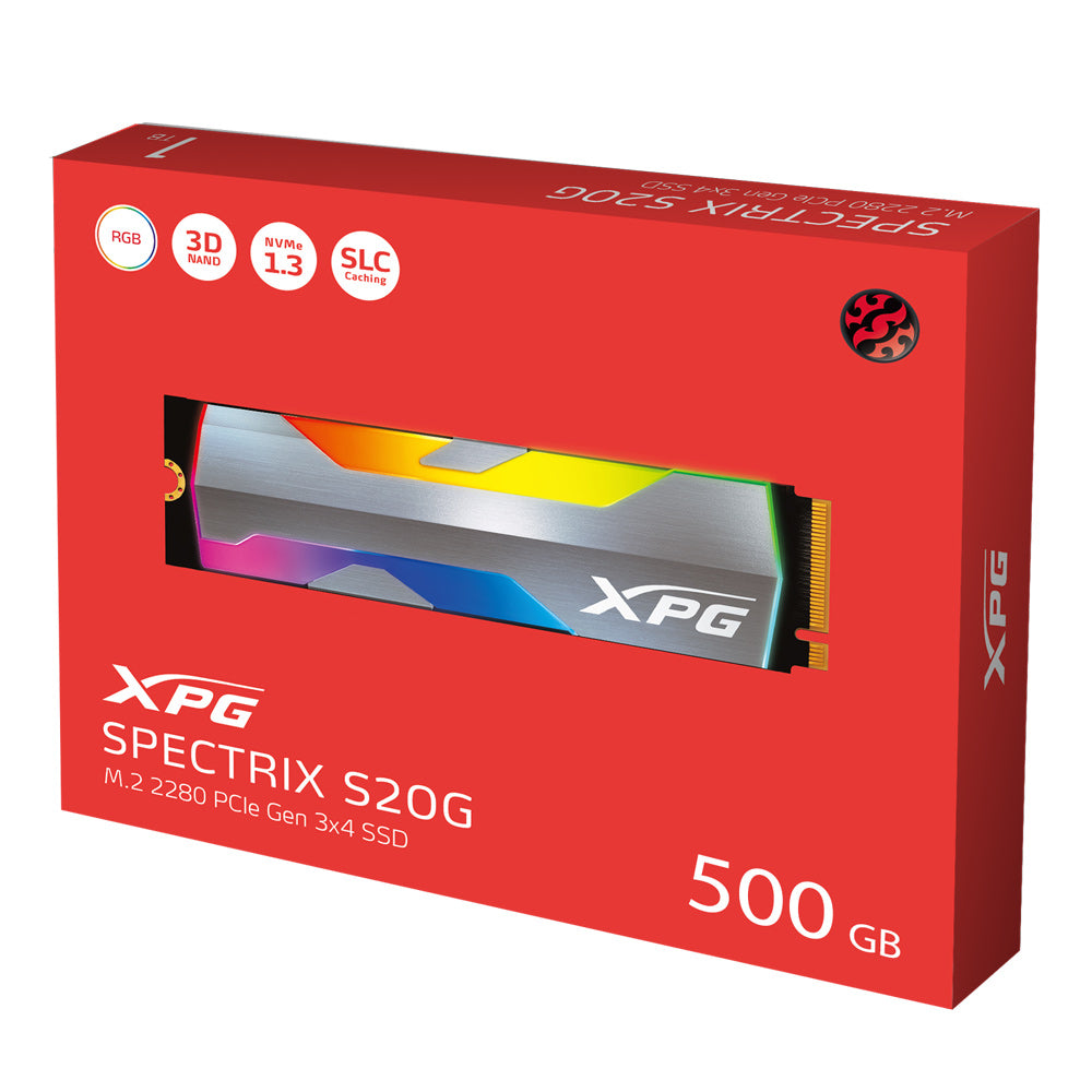 XPG Spectrix S20G PCIe Gen3x4 M.2 2280 Solid State Drive RGB - 500GB - Zayoom