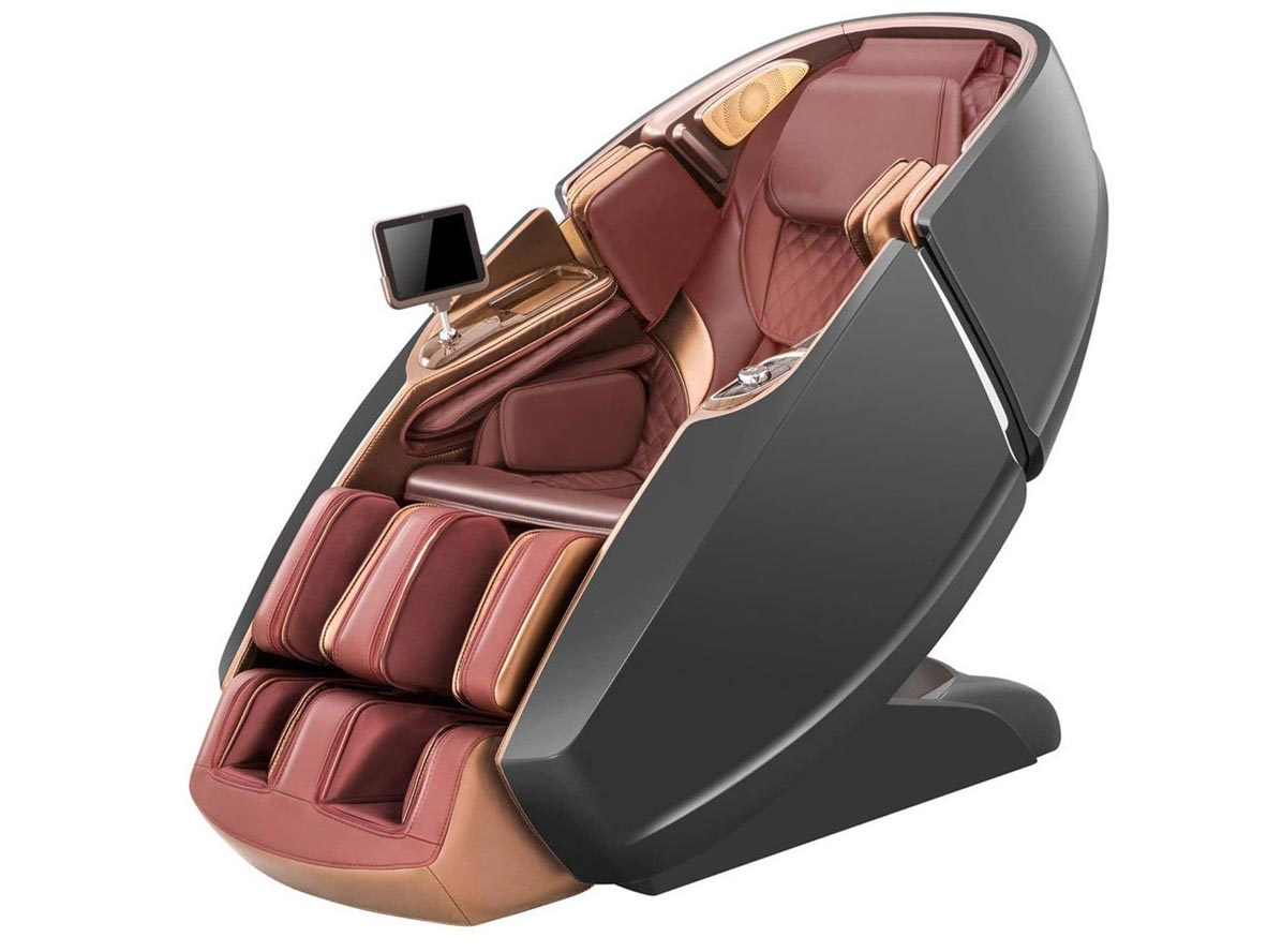 Rotai Luxury Dual Core Music Massage Chair - Grey / Red - Zayoom