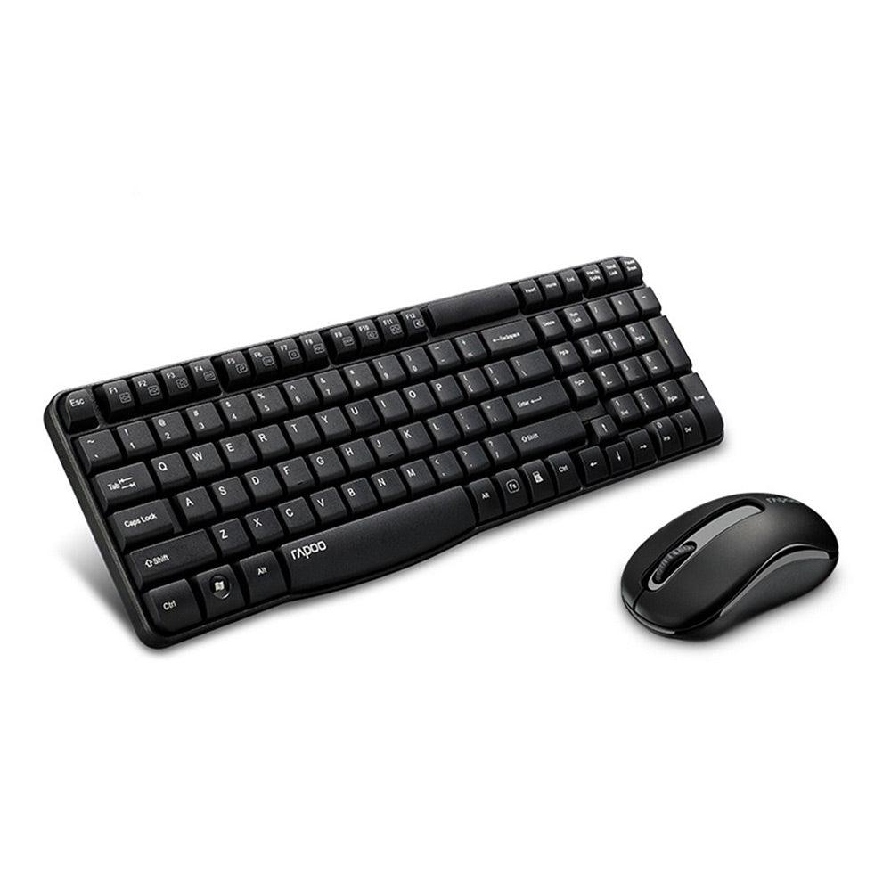 Rapoo Combo Wireless Keyboard & Mouse (English/Arabic) X1800S - Black - Zayoom