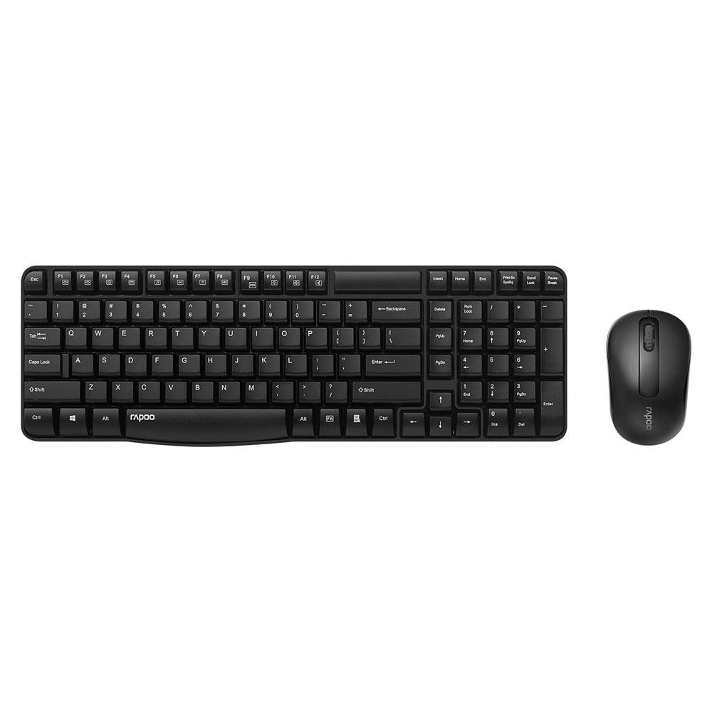 Rapoo Combo Wireless Keyboard & Mouse (English/Arabic) X1800S - Black - Zayoom