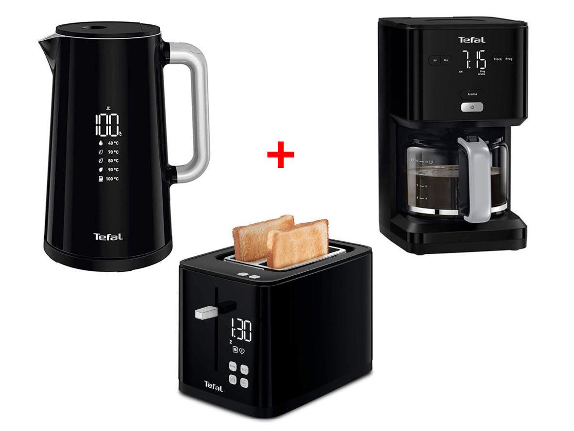 Tefal Smart’n Light Digital Breakfast Set - Kettle 1.5L + Coffee Maker 1.25L + Toaster 2 Slot - Bundle - Zayoom
