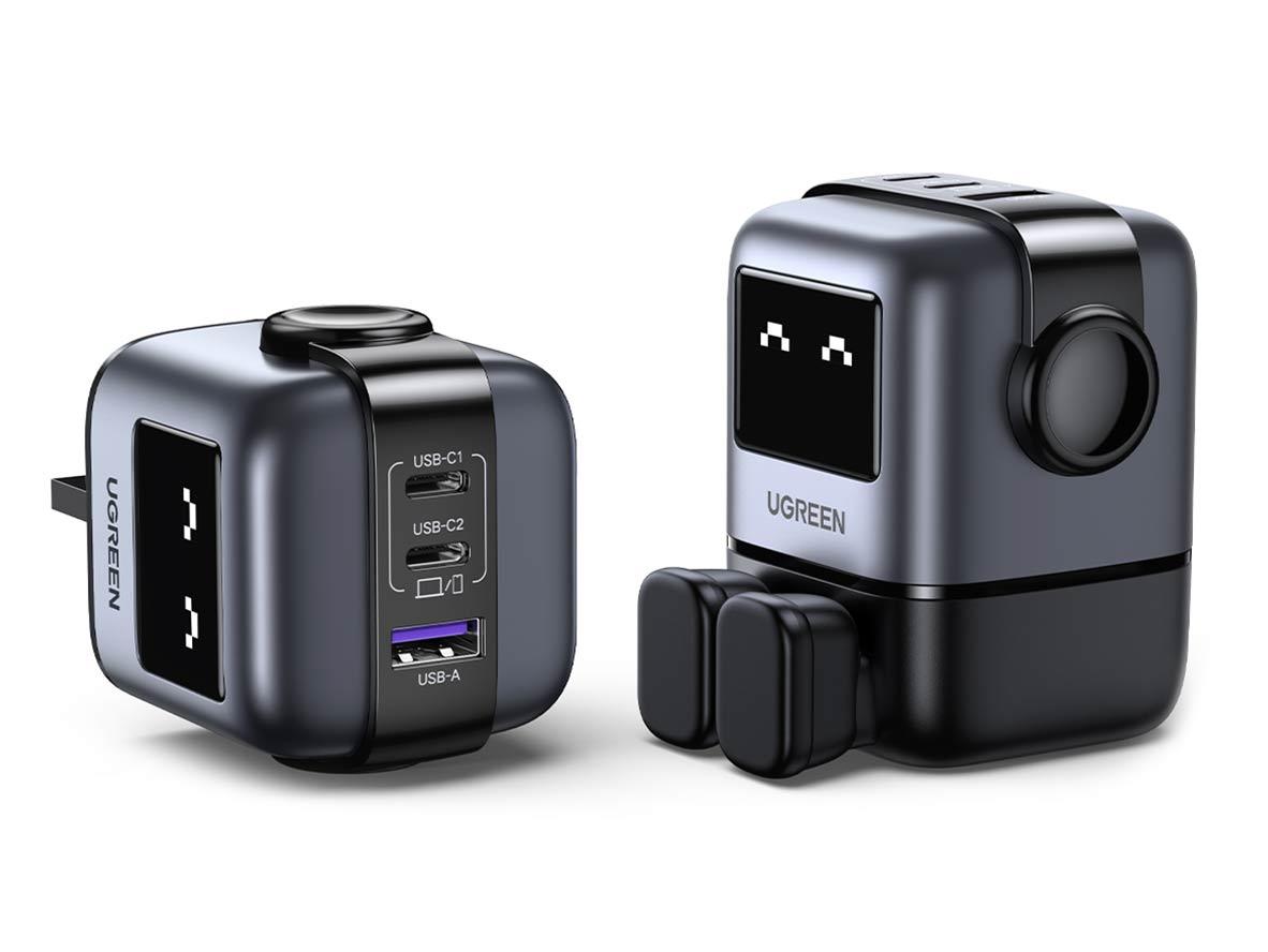 UGREEN 25686 Nexode RG - 65W - 3-Port GaN Fast Charger UK - Grey - Zayoom