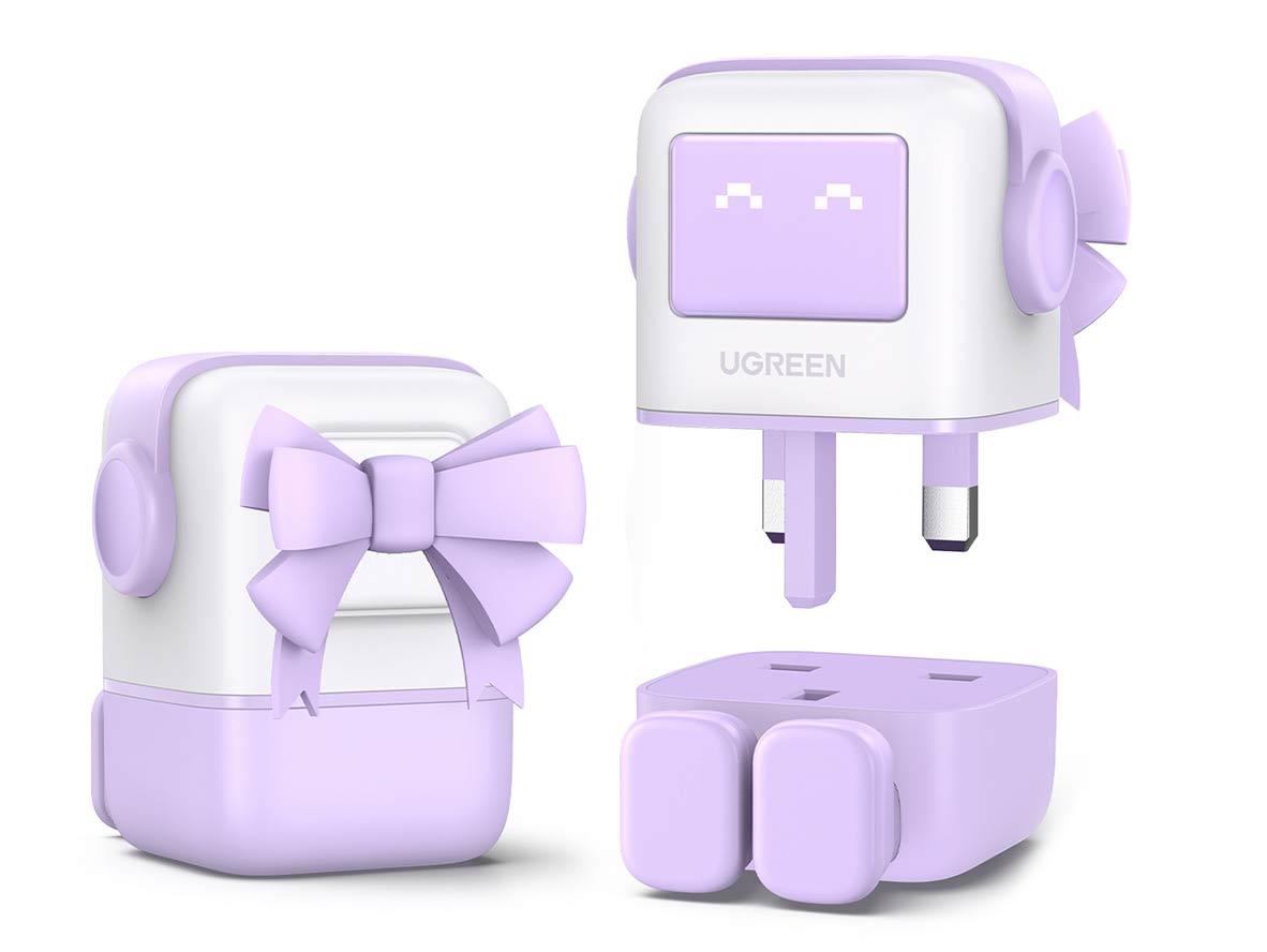 UGREEN 35292 Nexode RG - 65W - 3-Port GaN Fast Charger UK - Purple - Zayoom
