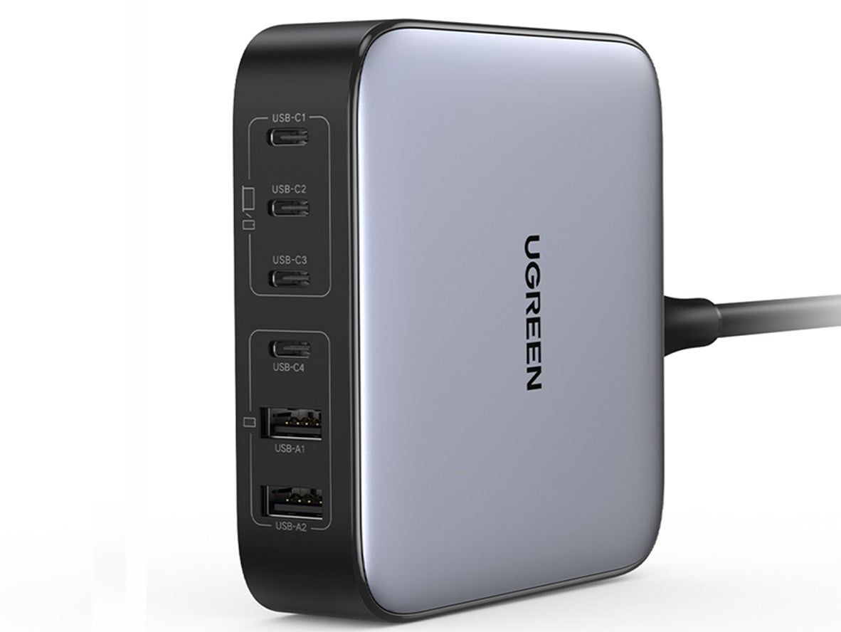 شاحن سطح المكتب UGREEN 40915 GaN 200W مزود بـ 6 منافذ