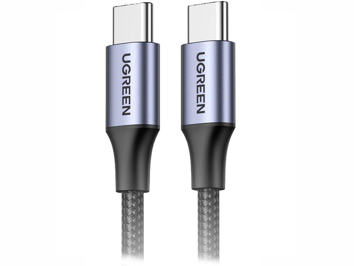 UGREEN 50152 USB 2.0 C M/M Round Cable Nickel Plating Aluminum Shell 2M - Gray Black - Zayoom