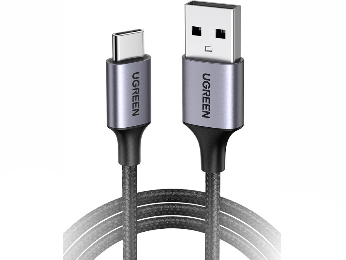 UGREEN 60126 USB-A 2.0 to USB-C Cable Nickel Plating Aluminum Braid 1M - Black - Zayoom