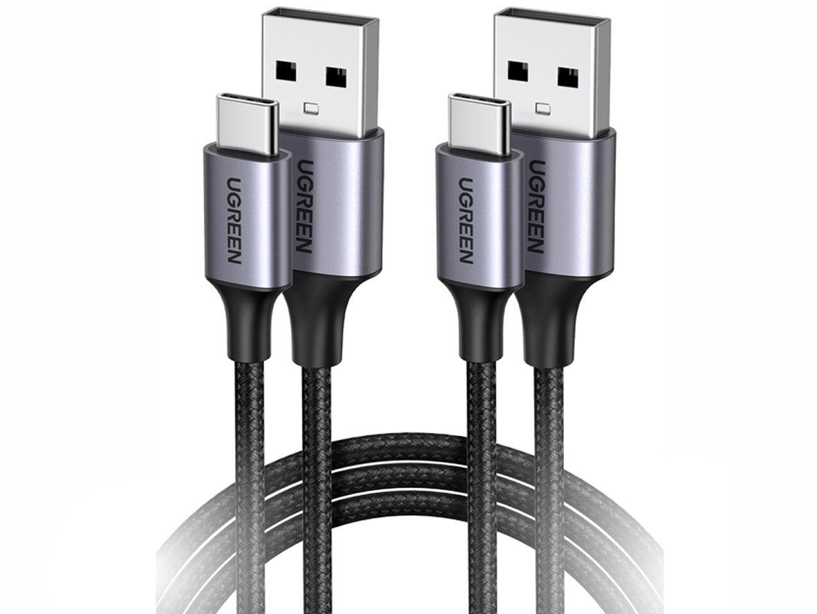 UGREEN 60126 USB-A 2.0 to USB-C Cable Nickel Plating Aluminum Braid 1M - Black - Zayoom