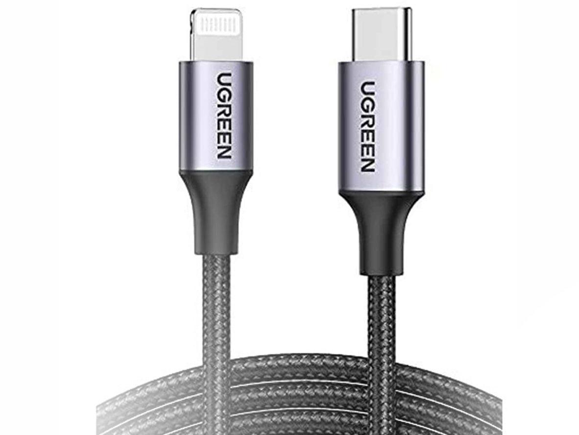 UGREEN 60759 USB-C To Lightning M/M Cable Aluminum Shell Braided 1M - Black - Zayoom