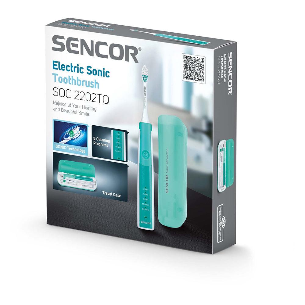 Sencor SOC 2202 Electric Sonic Rechargeable Toothbrush - Turquoise - Zayoom