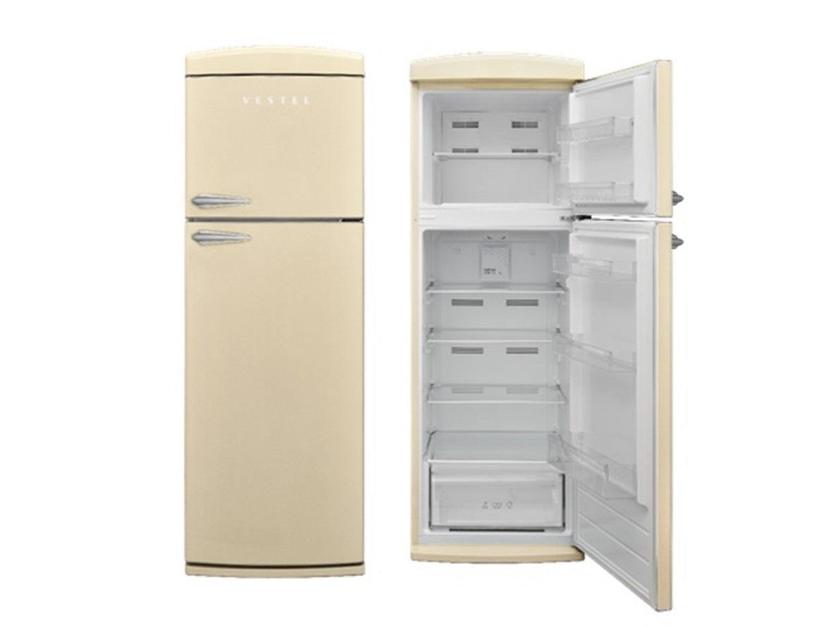 Vestel 460L Retro Refrigerator Double Door 16.2CFT - Beige - Zayoom