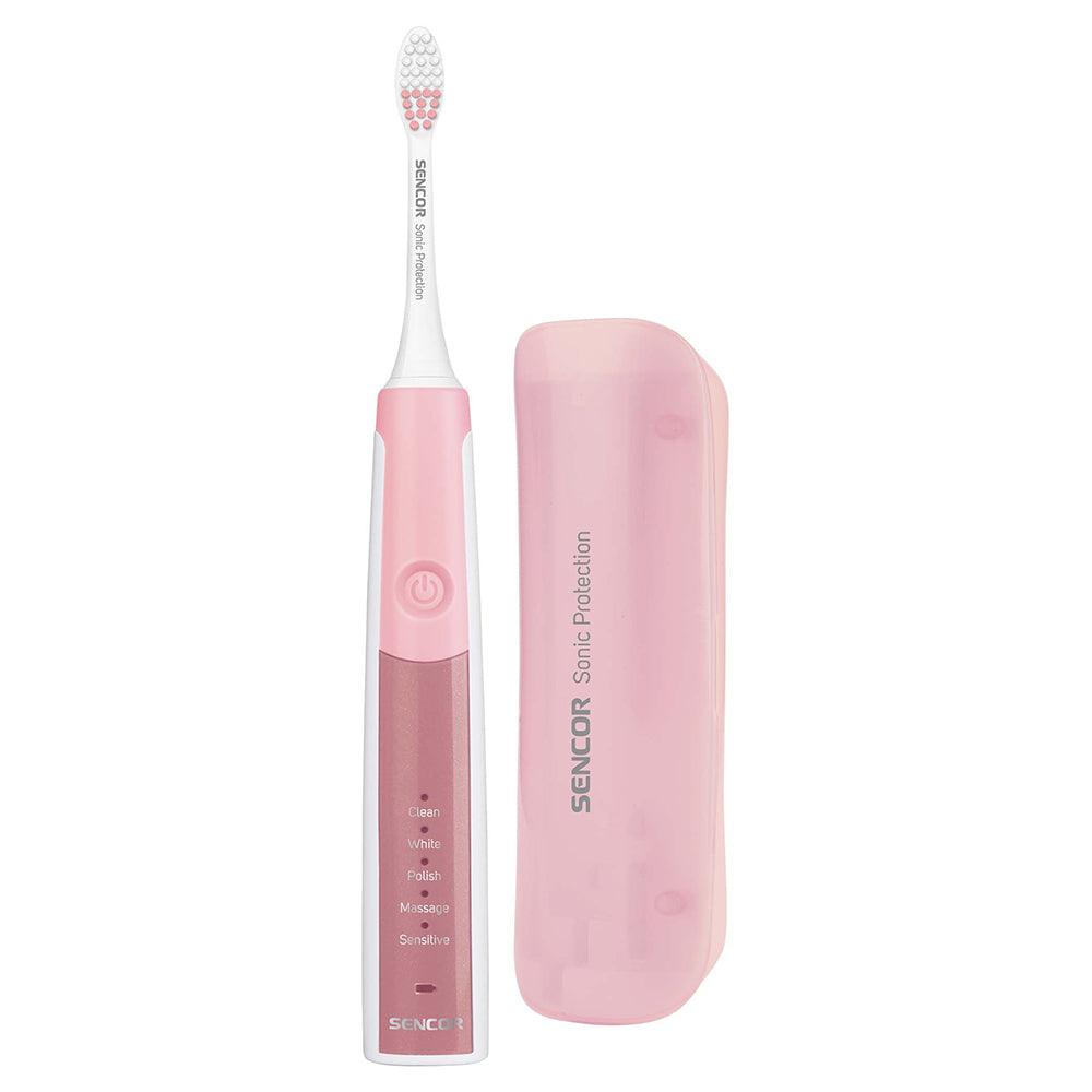 Sencor SOC 2201 Electric Sonic Rechargeable Toothbrush - Pink - Zayoom