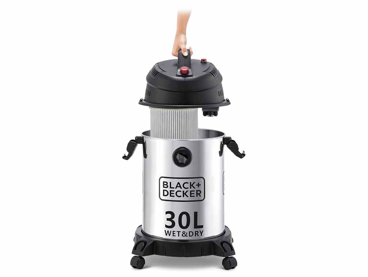 BLACK+DECKER Wet & Dry Drum Vacuum Cleaner (Stainless Steel Tank) 30L - 1610W - Zayoom