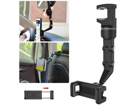 360 Rotatable Multifunctional Rear View Mirror Car Phone Holder Mount - Zayoom