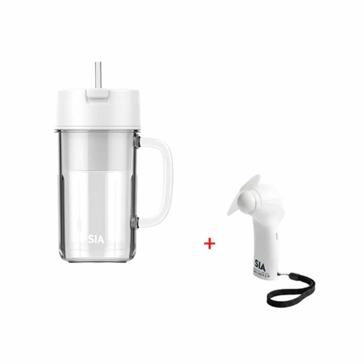 SIA Portable Blender CUP 400ml Rechargeable - White+ Free SIA LED Fan