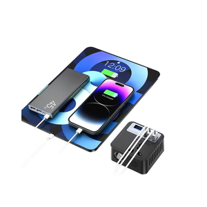 محول طاقة للسيارة بقوة 100 واط محول شاحن بثلاثة منافذ يو اس بي مع مفتاح وشاشة عرض ليد للتيار الكهربائي - أسود