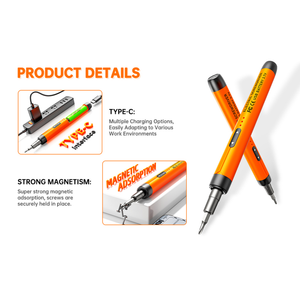 طقم مفك كهربائي متعدد الوظائف 120 في 1 مع بطارية قابلة لإعادة الشحن 500 مللي أمبير وسرعة 150 دورة في الدقيقة وشحن تايب-سي ورؤوس دقيقة وأدوات حقيبة محمولة