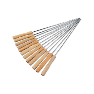 طقم 12 قطعة أسياخ للشواء من إبر ستانلس ستيل مع ملصق