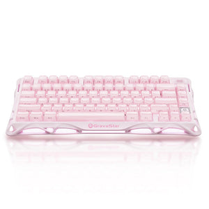  جرافاستار ميركوري كي1 بنسبة 75% كيبورد الألعاب الميكانيكي اللاسلكي – إصدار خاص ساكورا بينك