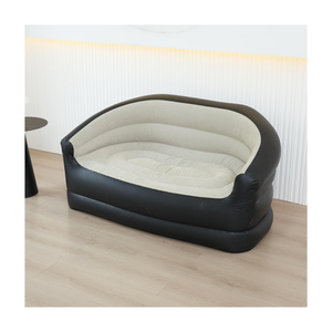 كرسي أريكة هوائي محمول قابل للنفخ بسطح مبطن، ودعم مريح للظهر، وقاعدة مانعة للانزلاق - سعة 137 كجم، أبعاد 101.6 سم × 91.4 سم × 121.6 سم - بني