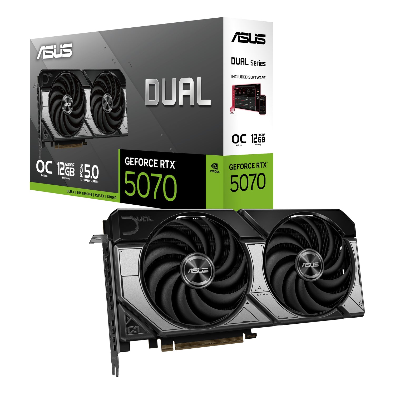 ASUS Dual GeForce RTX 5070 12GB GDDR7 OC Edition Gaming Graphics