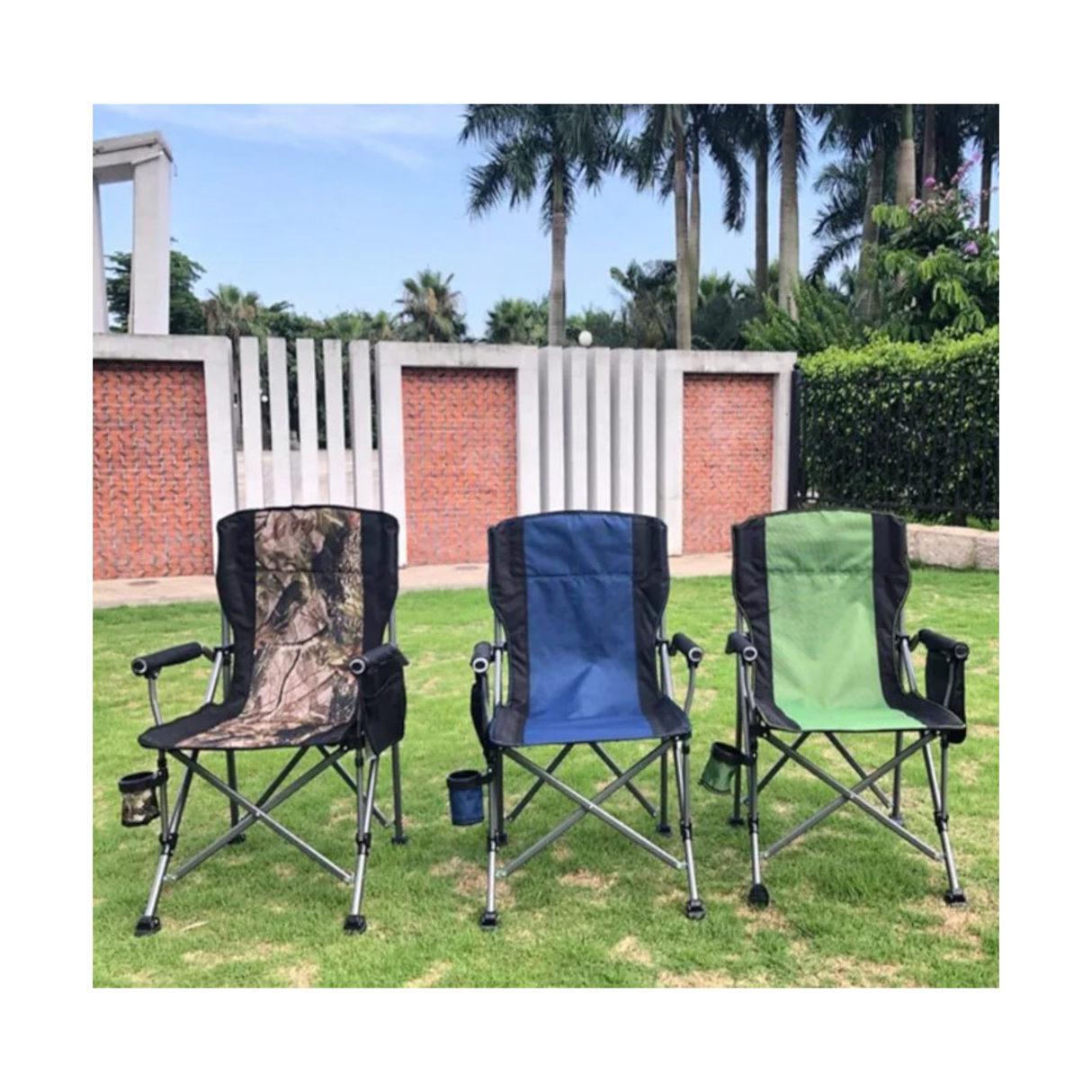 Portable Outdoor Metal Folding Stool - Lightweight and Compact Camping Chair