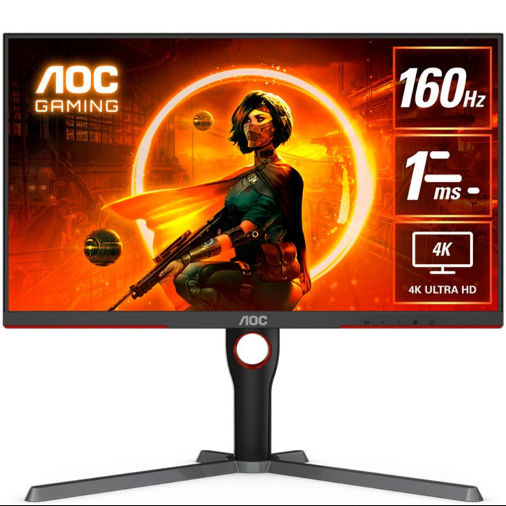 إيه أو سي U27G3X شاشة ألعاب 27 بوصة 4K UHD IPS - 160 هرتز - 1 مللي ثانية - HDMI 2.1 أداپتيف سينك - أسود