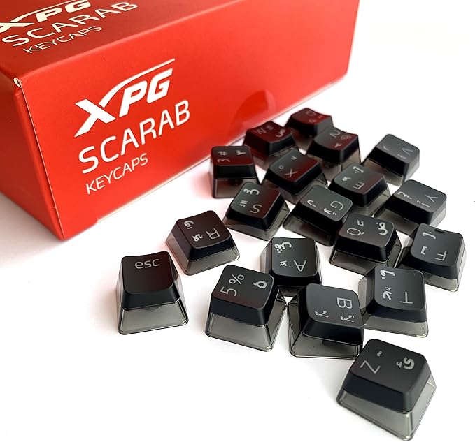 إكس بي جي سكاراب أغطية المفاتيح (تخطيط عربي / إنجليزي) - أسود  