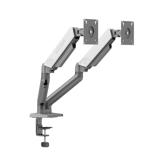 Sades Viper Dual Monitor Mount Arm for Gaming & Office Fit Screen Size 17"-32" - White