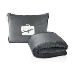 2-in-1 Portable & Convertible Soft Blanket & Pillow Bag with Backpack Clip for Travel, Outdoors & Home
