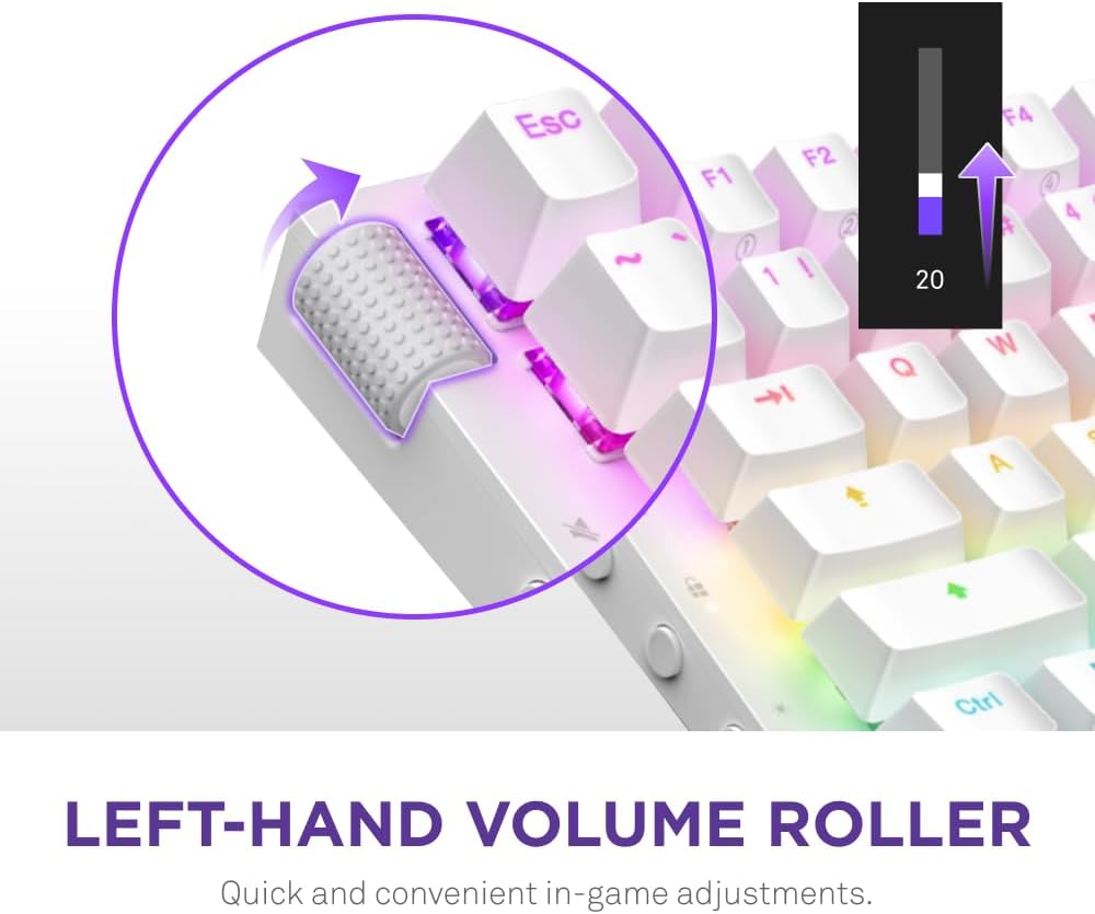 إن زد إكس تي فانكشن 2 ميني تي كيه إل كيبورد  ألعاب بصرية سلكية (مفاتيح إن زد إكس تي سويفت أوبتيكال) - أبيض