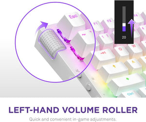 إن زد إكس تي فانكشن 2 ميني تي كيه إل كيبورد  ألعاب بصرية سلكية (مفاتيح إن زد إكس تي سويفت أوبتيكال) - أبيض