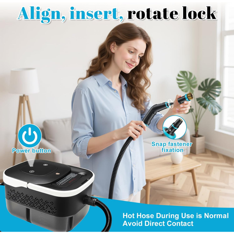 منظف بخار يدوي 2500 واط للمنزل – ماكينة تنظيف بخار محمولة بسعة خزان كبيرة مع 10 ملحقات، منظف متعدد الاستخدامات للمطبخ والحمام والبلاط والفواصل وتنظيف السيارات – أبيض