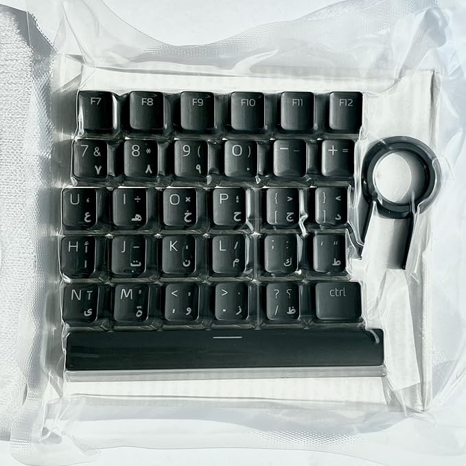 إكس بي جي سكاراب أغطية المفاتيح (تخطيط عربي / إنجليزي) - أسود  