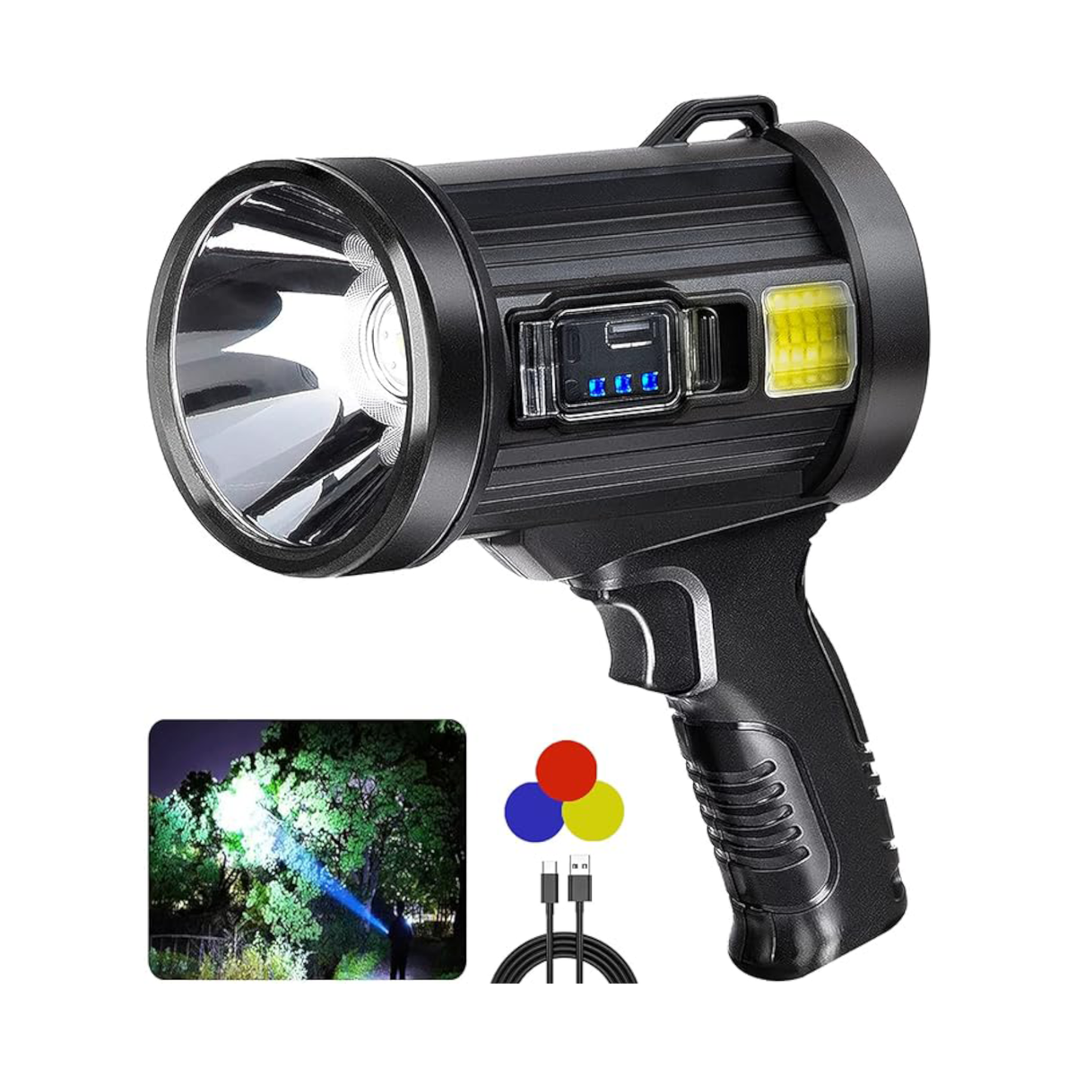 Ultra Bright 1700 Lumens Rechargeable Solar Flashlight Torch & Powerba ...