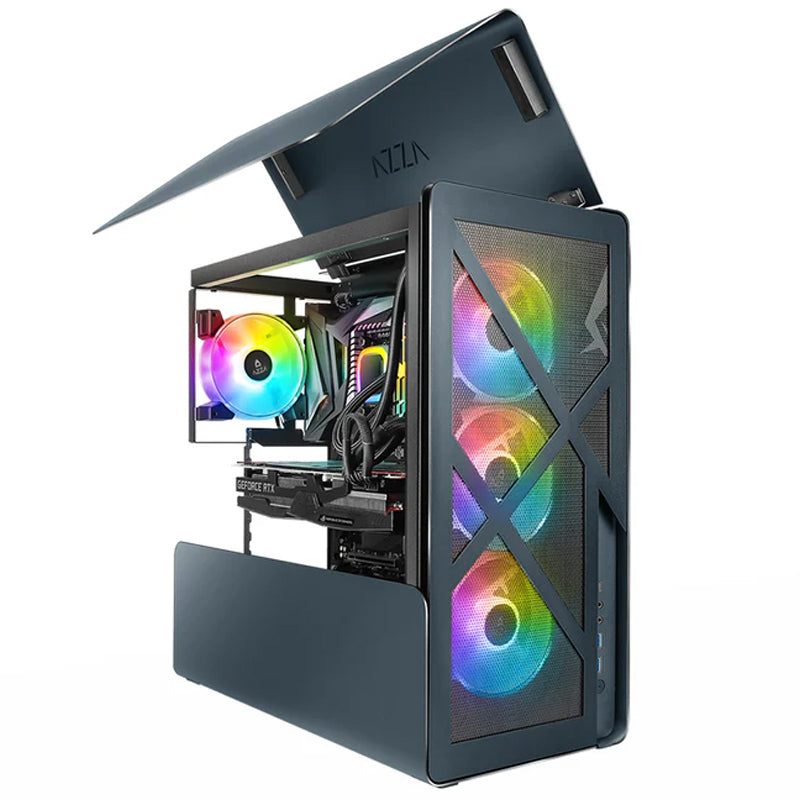 AZZA CAST 808 ATX Mid-Tower Gaming PC Case - Black (1 ARGB Fan Included)