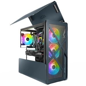 AZZA CAST 808 ATX Mid-Tower Gaming PC Case - Black (1 ARGB Fan Included)