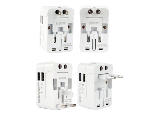 Terminator Travel Adaptor Multi Pin To Universal Socket & 2 USB With Indicator & Shutter