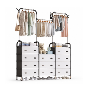 3-Tier Clothes Storage & Garment Rack With Drawers