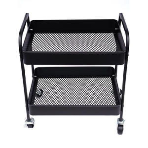 3 Tier Rolling Cart with Tabletop - Black