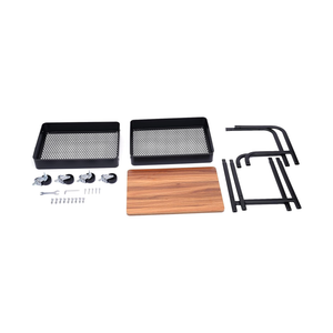 3 Tier Rolling Cart with Tabletop - Black