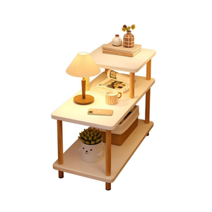 3-Tier White Wooden Side Table – 60 × 40 cm Storage Organizer