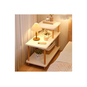 3-Tier White Wooden Side Table – 60 × 40 cm Storage Organizer