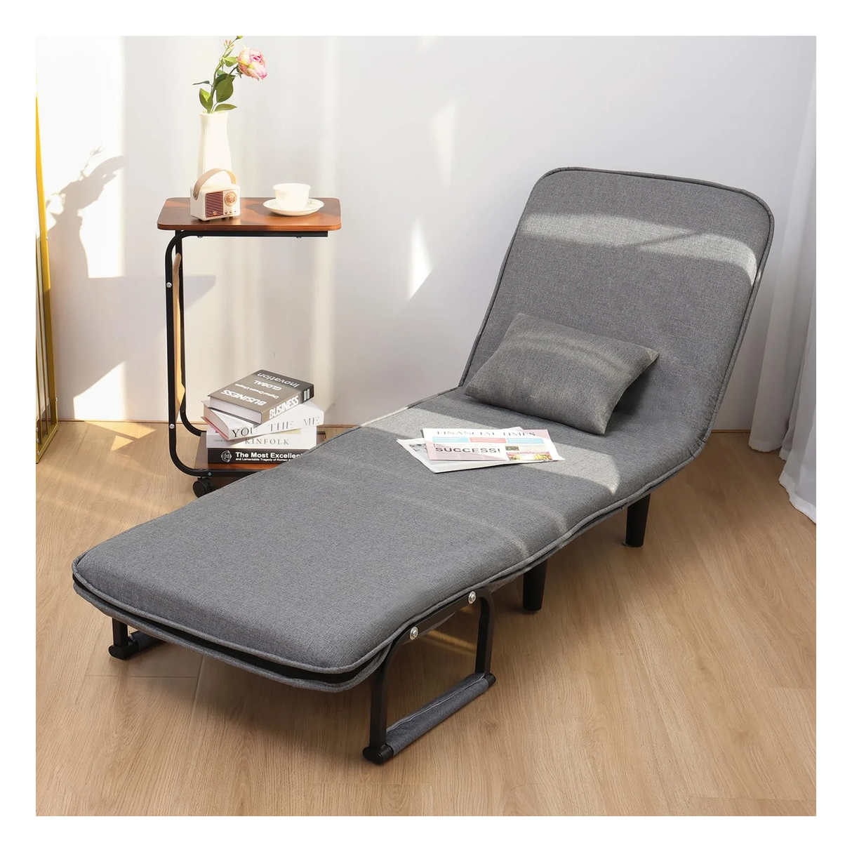 كرسي سرير 3 في 1 قابل للتحويل إلى أريكة، مع مسند ظهر قابل للتعديل