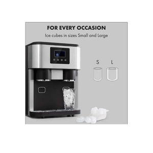 3-in-1 Ice Maker With Crusher & Cold Water Dispenser, 1.8L Water Reservoir, 600g Storage, 15–18kg - Day Output