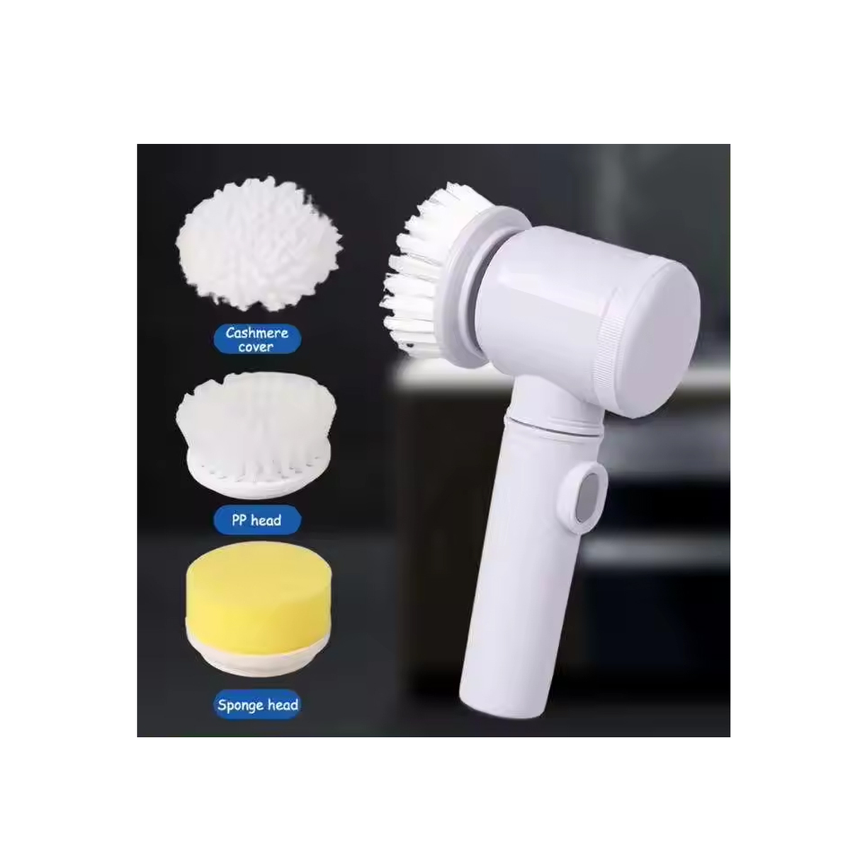 فرشاة كهربائية محمولة متعددة الوظائف 3 في 1 مع رؤوس متعددة الاستخدام للمطبخ والحمام